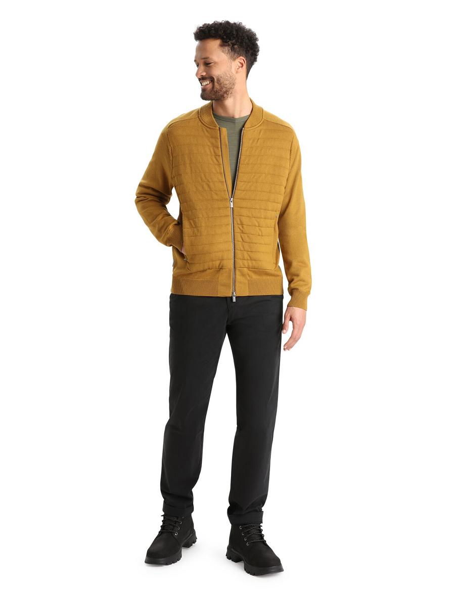 Icebreaker City Label ZoneKnit™ Merino Insulated Knit Bomber Miesten Huppari Ruskea | FI 1264MQZA